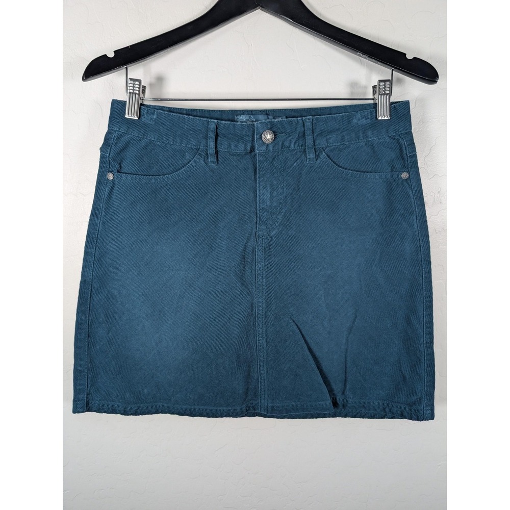 PrAna Skirt Womens 6 Blue Corduroy Organic Cotton Stretch Short Pockets